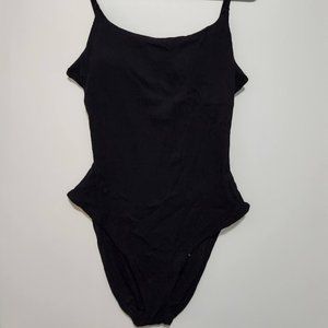 Black Aerie Ribbed Tie Back One Piece Swimsuit